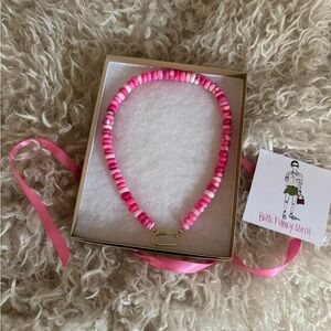 Pink Ombre Beaded Necklace with Gold Clasp